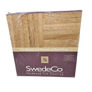 NEW SwedeCo Hardwood Tile Flooring 10 Tiles Beech Parquet 12x12